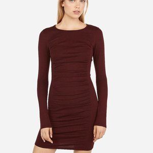 Express Long Sleeve Sweater Dress Maroon NWT Sz XS